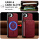 iPhone 16e / 17e LC.IMEEKE L6 Series Zipper Card Bag MagSafe Magnetic Phone Case - Red