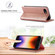 iPhone 16e / 17e LC.IMEEKE Strong Magnetism Microfiber Leather Phone Case - Rose Gold