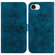 iPhone 16e / 17e Lily Embossed Leather Phone Case - Dark Blue