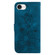 iPhone 16e / 17e Lily Embossed Leather Phone Case - Dark Blue