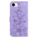 iPhone 16e / 17e Lily Embossed Leather Phone Case - Purple
