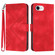 iPhone 16e / 17e Line Pattern Skin Feel Leather Phone Case - Red