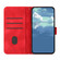 iPhone 16e / 17e Line Pattern Skin Feel Leather Phone Case - Red