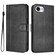 iPhone 16e / 17e Line Splicing Buckle Retro Leather Phone Case - Black