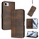 iPhone 16e / 17e Line Splicing Buckle Retro Leather Phone Case - Brown