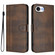 iPhone 16e / 17e Line Splicing Buckle Retro Leather Phone Case - Brown