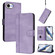 iPhone 16e / 17e Line Splicing Buckle Retro Leather Phone Case - Purple