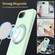 iPhone 16e / 17e Liquid Silicone MagSafe Phone Case with Rotating Holder - Green