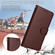 iPhone 16e / 17e Litchi Texture RFID Blocking 3-Card Wallet Leather Phone Case - Brown