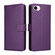 iPhone 16e / 17e Litchi Texture RFID Blocking 3-Card Wallet Leather Phone Case - Purple