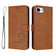 iPhone 16e / 17e Litter Panda Embossing RFID Leather Phone Case with Lanyard - Brown
