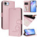 iPhone 16e / 17e Litter Panda Embossing RFID Leather Phone Case with Lanyard - Pink