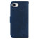iPhone 16e / 17e Little Tiger Embossed Leather Phone Case - Dark Blue