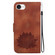 iPhone 16e / 17e Lotus Embossed Leather Phone Case - Brown