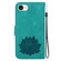 iPhone 16e / 17e Lotus Embossed Leather Phone Case - Green