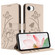 iPhone 16e / 17e Lotus Embossed Leather Phone Case with Lanyard - Beige