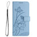 iPhone 16e / 17e Lotus Embossed Leather Phone Case with Lanyard - Blue