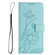 iPhone 16e / 17e Lotus Embossed Leather Phone Case with Lanyard - Green