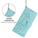 iPhone 16e / 17e Lotus Embossed Leather Phone Case with Lanyard - Green