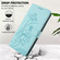 iPhone 16e / 17e Lotus Embossed Leather Phone Case with Lanyard - Green