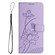 iPhone 16e / 17e Lotus Embossed Leather Phone Case with Lanyard - Purple