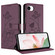iPhone 16e / 17e Lotus Embossed Leather Phone Case with Lanyard - Wine Red