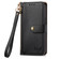 iPhone 16e / 17e Love Zipper Lanyard Leather Phone Case - Black