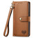 iPhone 16e / 17e Love Zipper Lanyard Leather Phone Case - Brown