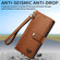 iPhone 16e / 17e Love Zipper Lanyard Leather Phone Case - Brown