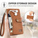 iPhone 16e / 17e Love Zipper Lanyard Leather Phone Case - Brown