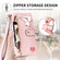iPhone 16e / 17e Love Zipper Lanyard Leather Phone Case - Pink