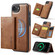 iPhone 16e / 17e MAGKING K2 Series MagSafe RFID Card Bag Detachable Phone Case - Brown