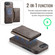 iPhone 16e / 17e MAGKING K2 Series MagSafe RFID Card Bag Detachable Phone Case - Coffee