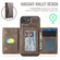 iPhone 16e / 17e MAGKING K4 Series MagSafe RFID Tri-fold Card Bag Detachable Phone Case - Coffee