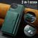 iPhone 16e / 17e MAGKING K4 Series MagSafe RFID Tri-fold Card Bag Detachable Phone Case - Green