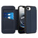 iPhone 16e / 17e Magnetic Armor Series RFID Card Slots Leather Phone Case - Blue