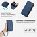 iPhone 16e / 17e Magnetic Closure 9 Card Slots Zipper Leather Case with Hand Strap - Dark Blue
