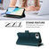 iPhone 16e / 17e Magnetic Closure 9 Card Slots Zipper Leather Case with Hand Strap - Dark Green