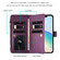 iPhone 16e / 17e Magnetic Closure 9 Card Slots Zipper Leather Case with Hand Strap - Purple