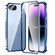 iPhone 16e / 17e Magnetic Double-buckle HD Tempered Glass Phone Case - Blue