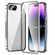 iPhone 16e / 17e Magnetic Double-buckle HD Tempered Glass Phone Case - Silver