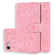 iPhone 16e / 17e Mandala Embossed Dual-Fold Calf Leather Phone Case - Pink
