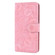 iPhone 16e / 17e Mandala Embossed Dual-Fold Calf Leather Phone Case - Pink