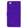 iPhone 16e / 17e Mandala Embossed Dual-Fold Calf Leather Phone Case - Purple