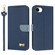 iPhone 16e / 17e Metal Bow Leather Phone Case with Hand Strap - Dark Blue