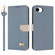 iPhone 16e / 17e Metal Bow Leather Phone Case with Hand Strap - Light Blue