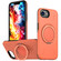 iPhone 16e / 17e Metal Rotation Holder MagSafe TPU Hybrid PC Phone Case - Orange