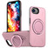 iPhone 16e / 17e Metal Rotation Holder MagSafe TPU Hybrid PC Phone Case - Pink
