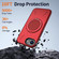 iPhone 16e / 17e Metal Rotation Holder MagSafe TPU Hybrid PC Phone Case - Red