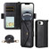 iPhone 16e / 17e Multi-card Slots Crossbody Cowhide Leather Phone Case - Black